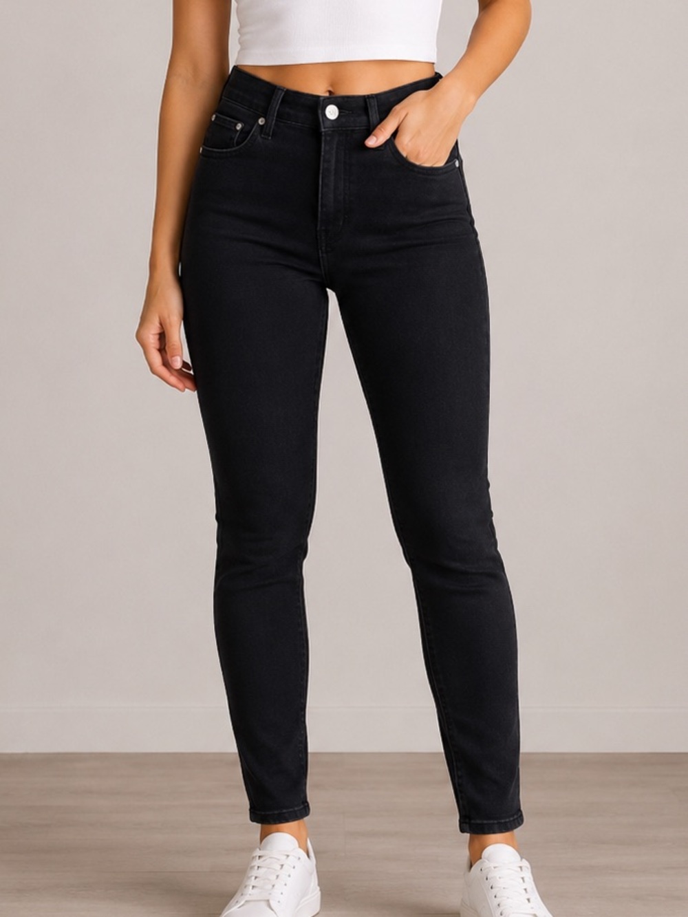 Ardene Eighty Two Denim High Rise Skinny Jeans Black Size 0